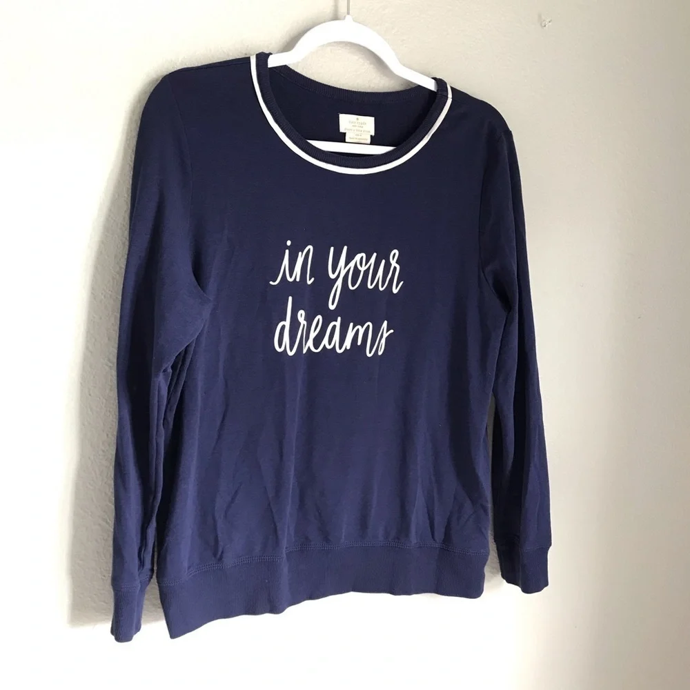 Kate Spade In Your Dreams PJ  Top size Medium in Navy blue